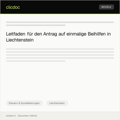 Dokumentvorschau: Antrag auf einmalige Beihilfen — Steuern & Sozialleistungen, Liechtenstein