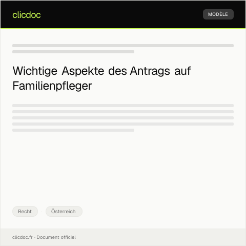 Dokumentvorschau: Antrag auf Einsetzung eines Familienpflegers — Recht, Österreich