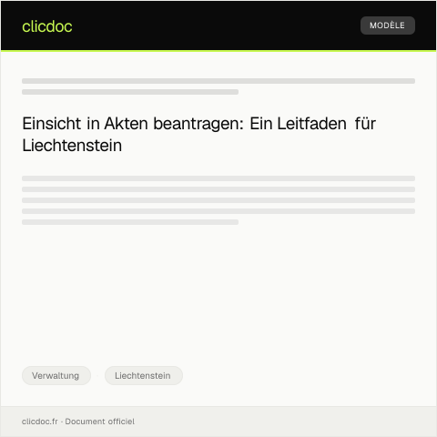 Dokumentvorschau: Antrag auf Einsicht in Akten — Verwaltung, Liechtenstein