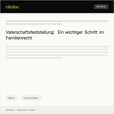 Dokumentvorschau: Antrag auf Feststellung der Vaterschaft — Recht, Liechtenstein