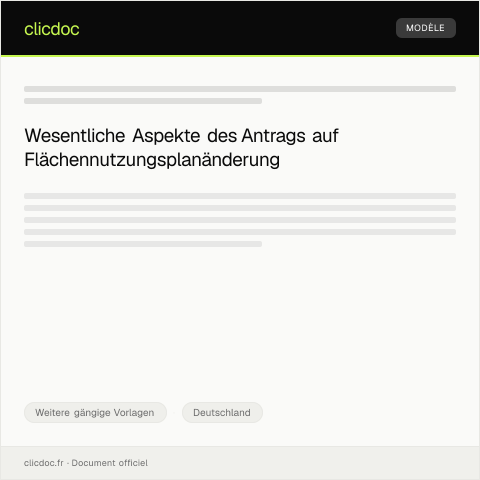 Dokumentvorschau: Antrag auf Flächennutzungsplanänderung — Weitere gängige Vorlagen, Deutschland