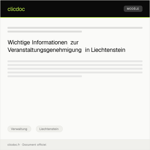 Dokumentvorschau: Antrag auf Genehmigung einer Veranstaltung — Verwaltung, Liechtenstein