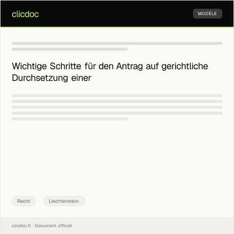 Dokumentvorschau: Antrag auf gerichtliche Durchsetzung einer Forderung — Recht, Liechtenstein
