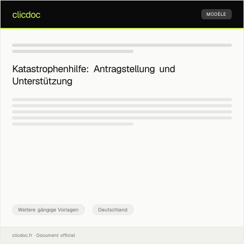 Dokumentvorschau: Antrag auf Katastrophenhilfe — Weitere gängige Vorlagen, Deutschland