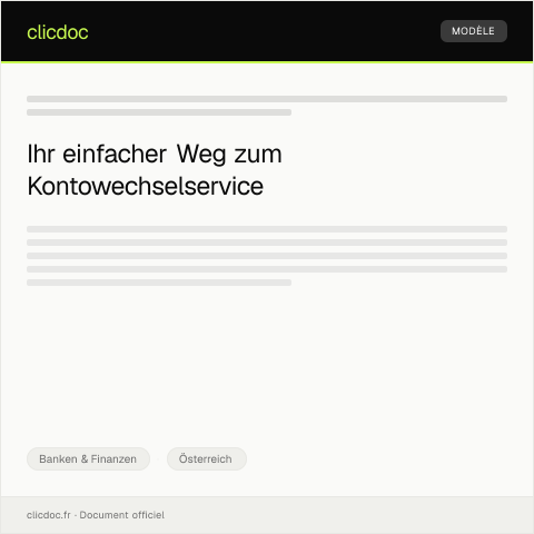 Dokumentvorschau: Antrag auf Kontowechselservice — Banken & Finanzen, Österreich