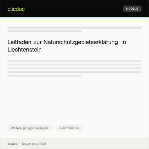 Dokumentvorschau: Antrag auf Naturschutzgebietserklärung — Weitere gängige Vorlagen, Liechtenstein
