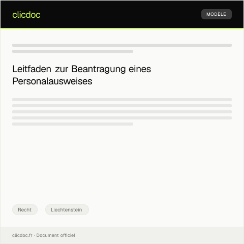 Dokumentvorschau: Antrag auf Personalausweis — Recht, Liechtenstein