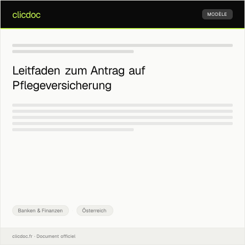 Dokumentvorschau: Antrag auf Pflegeversicherung — Banken & Finanzen, Österreich
