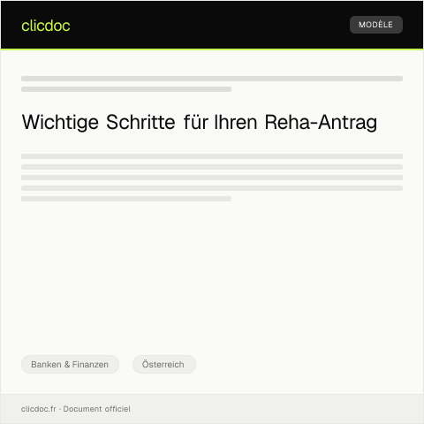 Dokumentvorschau: Antrag auf Reha-Maßnahmen — Banken & Finanzen, Österreich