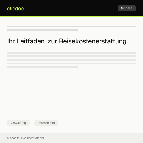 Dokumentvorschau: Antrag auf Reisekostenerstattung — Verwaltung, Deutschland