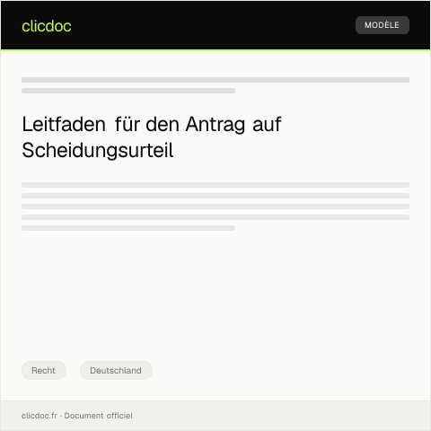 Dokumentvorschau: Antrag auf Erteilung eines Scheidungsurteils — Recht, Deutschland
