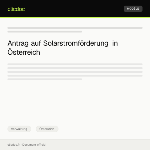 Dokumentvorschau: Antrag auf Solarstromförderung durch die Kommunalbehörde — Verwaltung, Österreich