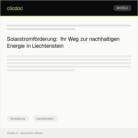 Dokumentvorschau: Antrag auf Solarstromförderung bei der Landesverwaltung — Verwaltung, Liechtenstein