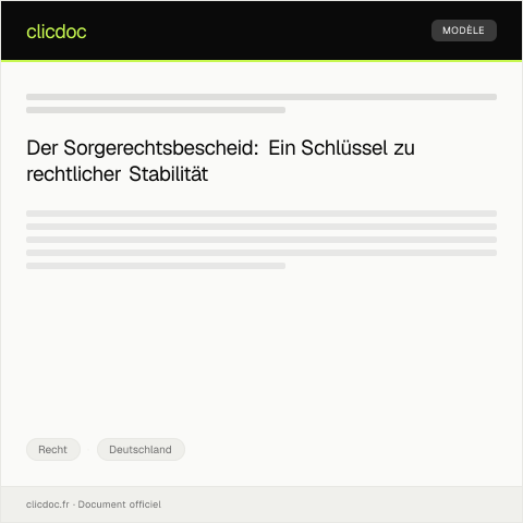 Dokumentvorschau: Antrag auf Erteilung eines Sorgerechtsbescheids — Recht, Deutschland