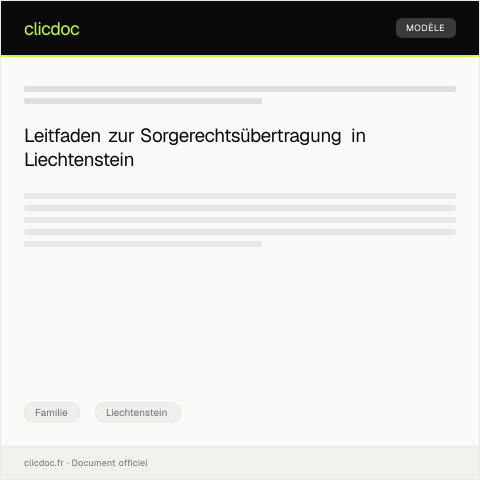 Dokumentvorschau: Antrag auf Sorgerechtsübertragung — Familie, Liechtenstein