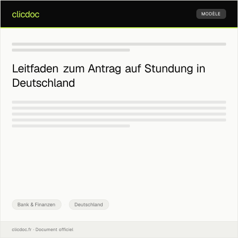 Dokumentvorschau: Antrag auf Stundung – Forderungsmanagement — Bank & Finanzen, Deutschland