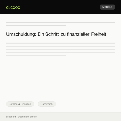 Dokumentvorschau: Antrag auf Umschuldung — Banken & Finanzen, Österreich