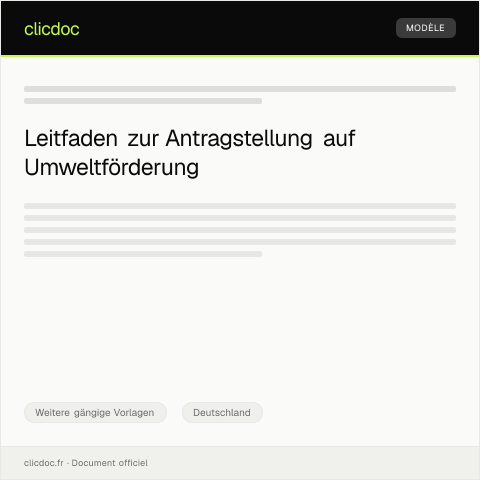 Dokumentvorschau: Antrag auf Umweltförderung — Weitere gängige Vorlagen, Deutschland