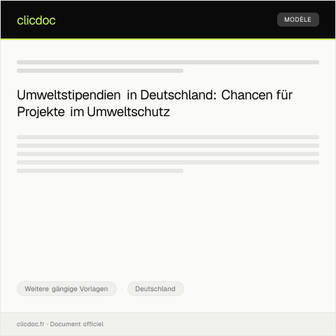 Dokumentvorschau: Antrag auf Umweltstipendien — Weitere gängige Vorlagen, Deutschland