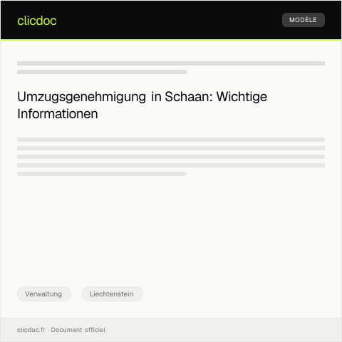 Dokumentvorschau: Antrag auf Umzugsgenehmigung bei der Gemeinde Schaan — Verwaltung, Liechtenstein
