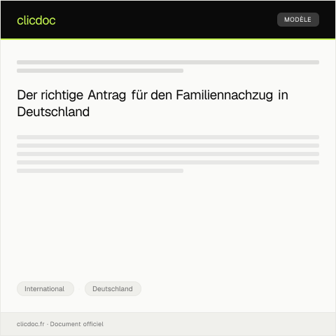 Dokumentvorschau: Antrag auf Visa für Familiennachzug bei der Botschaft Berlin — International, Deutschland