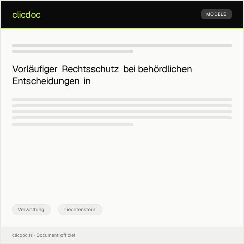 Dokumentvorschau: Antrag auf vorläufigen Rechtsschutz bei einer behördlichen Entscheidung — Verwaltung, Liechtenstein