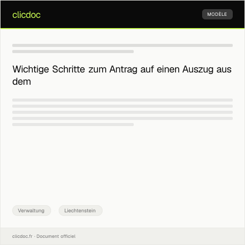 Dokumentvorschau: Antrag auf einen Auszug aus dem Einwohnerverzeichnis bei der Gemeindeverwaltung — Verwaltung, Liechtenstein