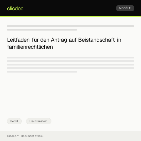 Dokumentvorschau: Antrag auf Beistandschaft in familienrechtlichen Belangen — Recht, Liechtenstein