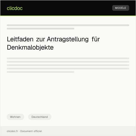 Dokumentvorschau: Antrag auf Unterstützung bei der Sanierung von Denkmalobjekten – Denkmalschutzbehörde — Wohnen, Deutschland