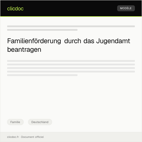 Dokumentvorschau: Antrag auf Familienförderung durch das Jugendamt — Familie, Deutschland