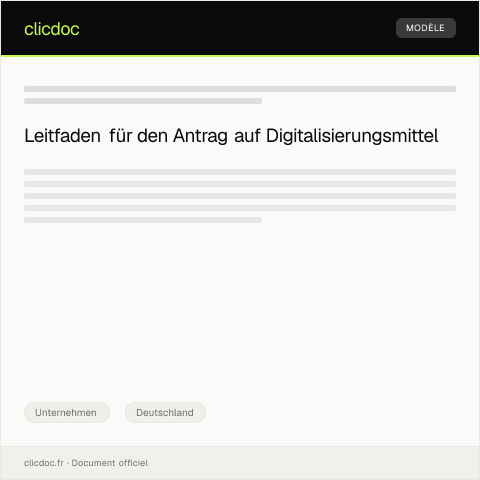 Dokumentvorschau: Antrag auf Fördermittel für Digitalisierungsvorhaben im Rahmen des DigitalPakt Schule — Unternehmen, Deutschland