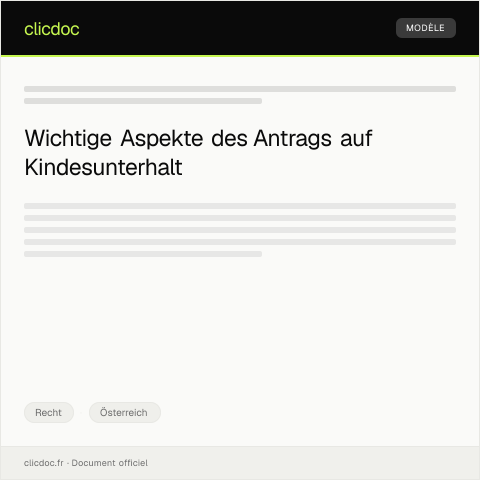 Dokumentvorschau: Antrag auf gerichtliche Entscheidung bei Kindesunterhalt — Recht, Österreich