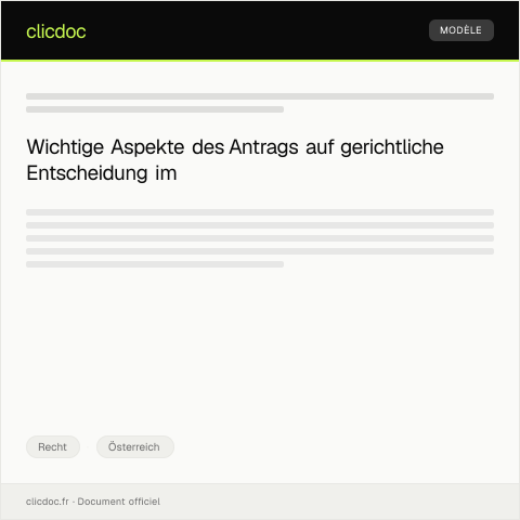 Dokumentvorschau: Antrag auf gerichtliche Entscheidung im Fall von Kindesunterhalt — Recht, Österreich