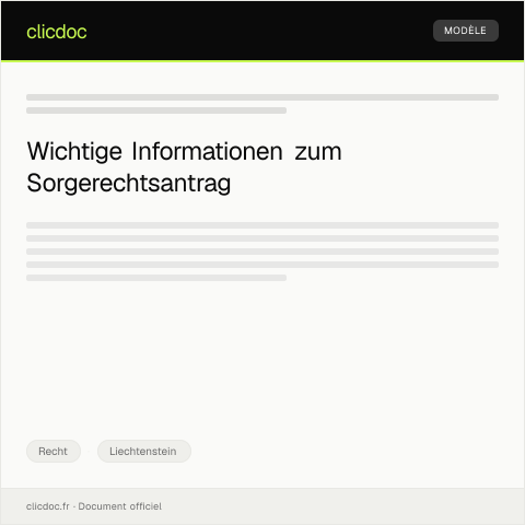 Dokumentvorschau: Antrag auf gerichtliche Entscheidung in Sorgerechtsfragen — Recht, Liechtenstein