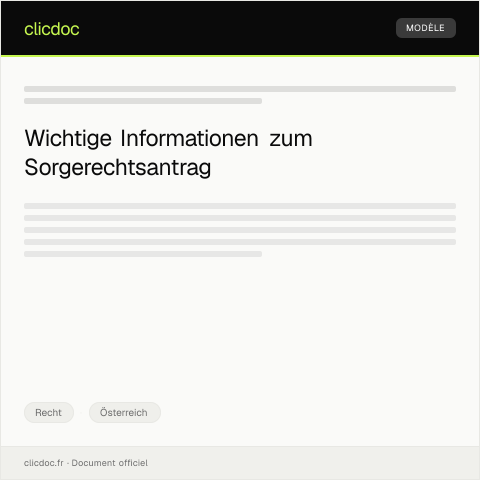 Dokumentvorschau: Antrag auf gerichtliche Entscheidung im Falle eines Sorgerechtsstreits — Recht, Österreich