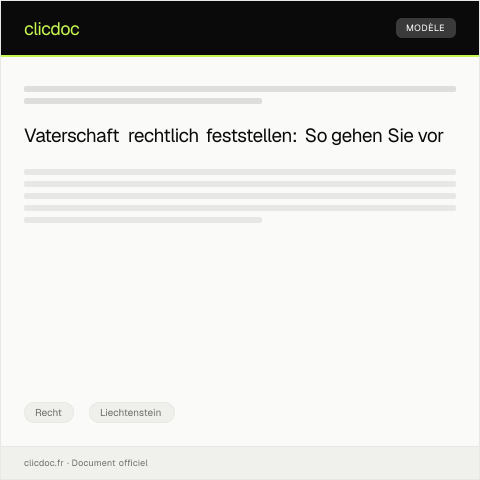 Dokumentvorschau: Antrag auf gerichtliche Feststellung der Vaterschaft — Recht, Liechtenstein