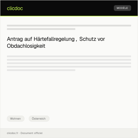 Dokumentvorschau: Antrag auf Härtefallregelung bei der Wohnungsverwaltung — Wohnen, Österreich