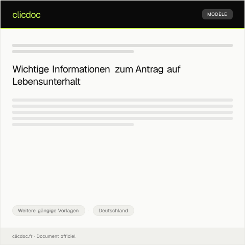 Dokumentvorschau: Antrag auf Hilfe zum Lebensunterhalt — Weitere gängige Vorlagen, Deutschland