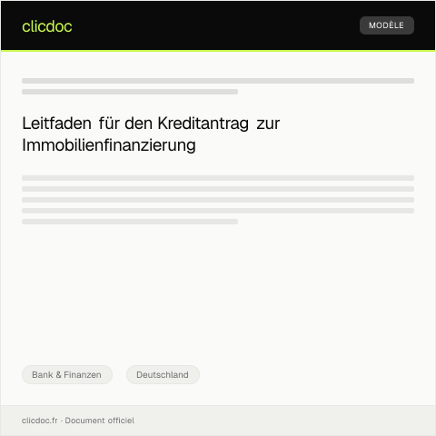 Dokumentvorschau: Antrag auf Kredit zur Immobilienfinanzierung – Vorlage — Bank & Finanzen, Deutschland
