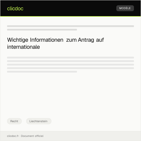 Dokumentvorschau: Antrag auf internationale Anerkennung einer Scheidung — Recht, Liechtenstein
