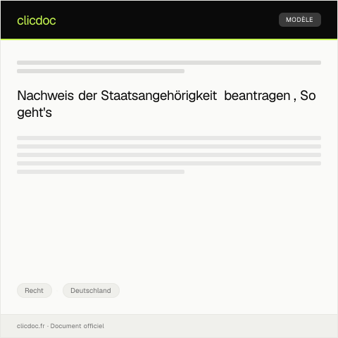 Dokumentvorschau: Antrag auf Nachweis der Staatsangehörigkeit — Recht, Deutschland