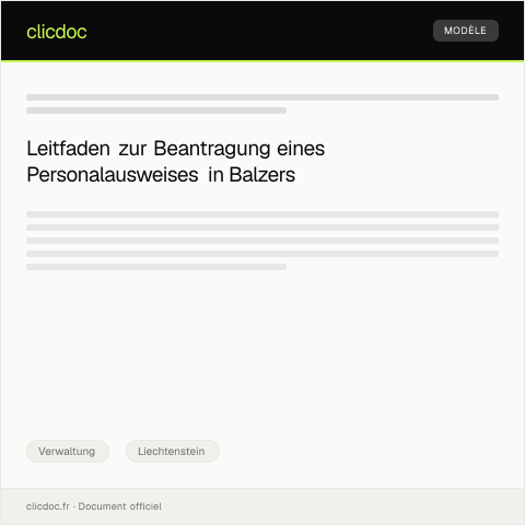 Dokumentvorschau: Antrag auf einen Personalausweis bei der Gemeindeverwaltung Balzers — Verwaltung, Liechtenstein