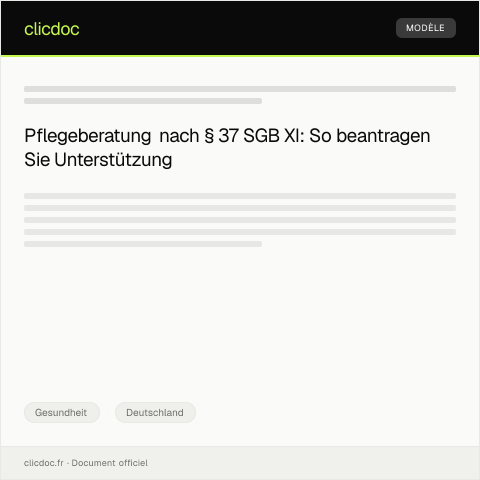 Dokumentvorschau: Antrag auf Pflegeberatung gemäß § 37 SGB XI — Gesundheit, Deutschland