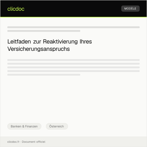 Dokumentvorschau: Antrag auf Reaktivierung eines Versicherungsanspruchs — Banken & Finanzen, Österreich