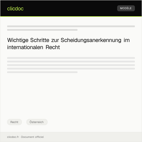 Dokumentvorschau: Antrag auf Scheidungsanerkennung bei internationalen Gerichten — Recht, Österreich