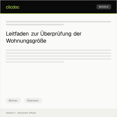 Dokumentvorschau: Antrag auf Überprüfung der Wohnungsgröße — Wohnen, Österreich