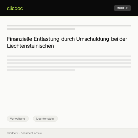 Dokumentvorschau: Antrag auf eine Umschuldung bei der Liechtensteinischen Landesbank — Verwaltung, Liechtenstein