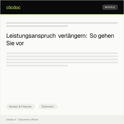 Dokumentvorschau: Antrag auf Verlängerung des Leistungsanspruchs — Banken & Finanzen, Österreich