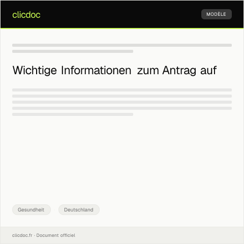 Dokumentvorschau: Antrag auf Versorgung mit Schwangerschaftsvorsorgeleistungen — Gesundheit, Deutschland