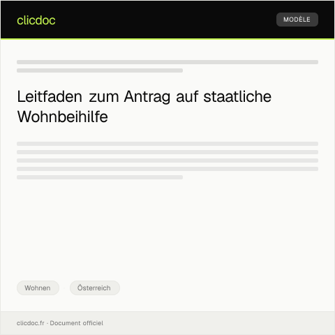Dokumentvorschau: Antrag auf staatliche Wohnbeihilfe — Wohnen, Österreich